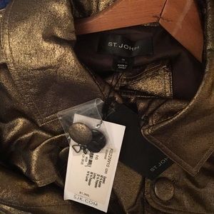NWT $1395 ST. JOHN METALLIC BROWN TRENCH